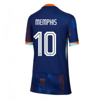 Nederland Memphis Depay #10 Bortedrakt Dame EM 2024 Kortermet